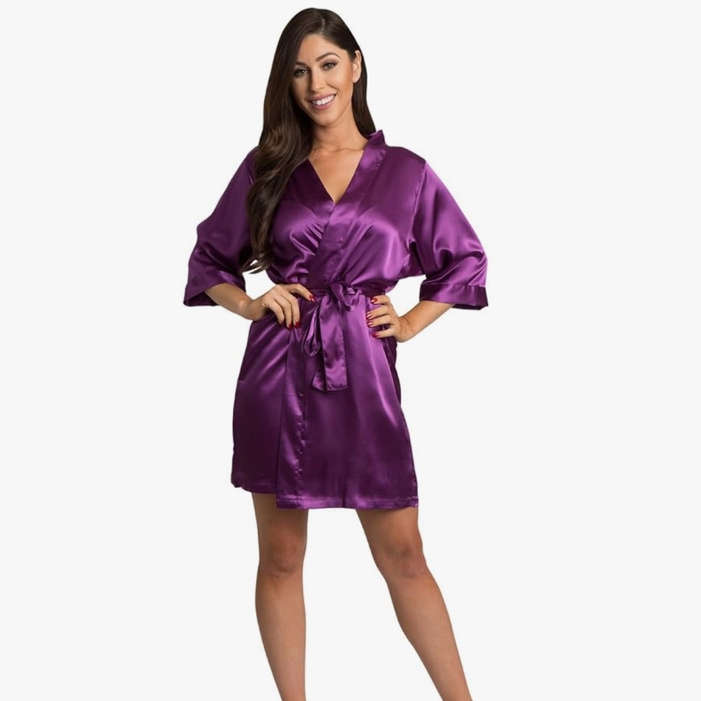 Purple Satin Robe 1X/2X